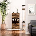 Miniatyrbillede 8 af 8: Rootz Skoskab - Organizer - 3 hængslede døre - Brun - Forarbejdet træ - 60 x 24 x 120 cm