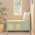 Miniatyrbillede 2 af 8: Rootz Modern Shoe Bench - Entrébænk - Opbevaringsorganisator - Luftgennemtrængelige gitterdøre - Justerbare hylder - MDF-konstruktion - 100 cm x 46 cm