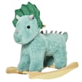 Miniatyrbillede 1 af 11: Rootz gyngehest - gyngedyr til børn - gyngehest i plys til børn - Triceratops-formet legetøj - Mørk/grøn - 64 x 30 x 54 cm