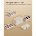 Miniatyrbild 5 av 6: Rootz smyckeskrin med spegel - Organizerfodral - 4-vånings - Molnvit - 17 cm x 28 cm x 20,5 cm - PU syntetiskt läder - MDF - Modern stil