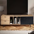Miniatyrbillede 2 af 6: Rootz Lowboard 150 cm TV-stativ - TV-skab - Underholdningsenhed - Moderne egetræsdesign - Rummelig opbevaring - Holdbar konstruktion - 150 cm x 55 cm