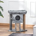Pikkukuva 10 / 11: Rootz Cat Tree - Kissapuu juutilla raaputusmatolla - Riippuva pallo - Raaputustaulu - Kissakalusteet ovireiällä - Lemmikkien kalusteet - Vaaleanharmaa
