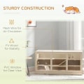 Miniatyrbillede 7 af 11: Rootz hamsterbur - syrisk hamster - musrotter - mus gnavere - smådyr hytte - naturlig træfarve - 115Lx60Bx58H cm