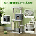 Miniatyrbillede 4 af 11: Rootz 52 "Cat Tree - Activity Scratching Post - Play Center - Sisal for Claw Care - 55L X 44W X 132H CM - Grå