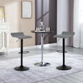 Miniatyrbild 4 av 9: Rootz Ergonomic Barstol i konstläder - Justerbar i höjdled - 360° vridbar - Köksbänkspall - 38,5 cm x 39 cm - Svart/Grå