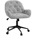 Miniatyrbillede 1 af 6: Rootz Kontorstol - Skrivebordsstol - Computerstol - Højdejusterbar - Fløjlsagtig polyester - Velvet Look - Grå - 60cm x 61cm x 91cm