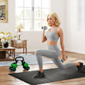 Miniatyrbild 2 av 11: Rootz hanteluppsättning med rack - vikter - fitnessutrustning - hexagonal design - rymdbesparande - 3 kg till 5 kg - hantel 18x8x8cm, rack 42x10x30cm