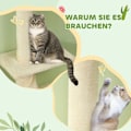 Miniatyrbild 7 av 10: Rootz golv till tak kattträd - Justerbar kattskrapstolpe - Utdragbar höjd - 5 mysiga golv - Stabil bas - Kattmöbler - 42,5 cm x 26,5 cm x 225-275 cm