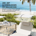 Miniatyrbillede 4 af 10: Rootz Sun Lounger Set - Foldbar havelounger - Rulle dækstol - Justerbar ryglæn - 62 cm x 148 cm x 85 cm