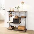Miniatyrbillede 8 af 9: Rootz Industrial Style Køkken Spisestue Opbevaring Hylde Skænk Sidebord End Bord Vinreol