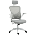 Miniatyrbild 1 av 5: Rootz kontorsstol - Ergonomisk skrivbordsstol med vippfunktion - Högt ryggstöd Svankstöd - Nackstöd - Fällbart - Arm - Hemma - Kontor - Grå - 65 x 64