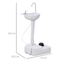 Miniatyrbild 3 av 10: Rootz Portabelt handfat utomhus - Mobilt handfat - Campingdisk - Integrerad tvålautomat - 51 cm x 33,5 cm x 103 cm