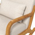 Miniatyrbild 5 av 6: Rootz gungstol - Retrodesign - Gummiträ - Imiterat linne - Flerskiktsbräda - Beige + Brun - 64,5 cm x 92 cm x 81,5 cm
