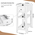 Miniatyrbillede 4 af 7: Rootz White Natbord - Sengebord - Opbevaringsskab - Ridsefast, let at rengøre, pladsbesparende - 45cm x 66cm x 28cm