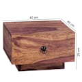 Miniatyrbillede 4 af 7: Rootz design sengebord massivt træ sheesham 40x40x25 cm - Moderne sengebord kommode - Natbord natbord i naturtræ