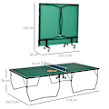 Miniatyrbillede 3 af 11: Rootz Bordtennisbord - Fuld størrelse - Sammenfoldelig - 8 hjul - Inklusiv ketchere og bolde - Grøn - 2,74 x 1,52 x 0,76 m