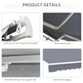 Miniatyrbild 6 av 10: Rootz Markis - Manuellt infällbar markis - Aluminium Markis - Ledad markis - Grå - 4m x3m