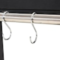 Miniatyrbillede 4 af 6: Rootz Køkkenvogn - Serveringsvogn - 2 hjul - 3 kroge - 2 niveauer - 128 x 46,5 x 86,5 cm - Sort - Rustfrit stål