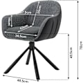Pikkukuva 3 / 9: Rootz pyörivä ruokatuoli - 360° pyörivä tuoli - Boucle-kangas - pehmeä vaahtomuovipehmuste - vakaat metallijalat - 57cm x 79cm x 62cm