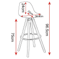 Pikkukuva 8 / 10: Rootz Designer -baarijakkarat - Työpöytäjakkarat - Keittiöjakkarat - Mukavat ja ergonomiset - Tukevat ja kestävät - Helppo puhdistaa - 96,5 cm x 38,5