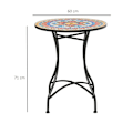 Pikkukuva 5 / 7: Rootz Puutarhapöytä - Mosaiikkipöytä - Pyöreä Bistropöytä - Sivupöytä Mosaic Top Keraaminen - Metalli - Punainen + Sininen + Valkoinen - Ø60 cm