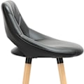 Miniatyrbillede 7 af 9: Rootz Barstol i imiteret læder - Skammel af træramme - Komfortabel siddeplads - Holdbar og stabil - Nem montering - 91 cm x 43 cm x 43 cm