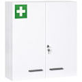 Miniatyrbillede 1 af 6: Rootz Medicinskab - 6 indvendige rum - Låsbar - 2 døre - Robust stålhus - Hvid - 55 x 18 x 60 cm
