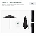 Miniatyrbillede 4 af 10: Rootz Black Hexagonal Parasol - Balkon Sunshade - Patio paraply - Easy Open - Ø196 cm x 2,04m
