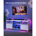 Miniatyrbillede 9 af 10: Rootz White TV Stand - Underholdningscenter - Mediekonsol - Spånplade - Hærdet glas - 40 cm x 160 cm x 60 cm - 37,2 kg - 40 kg Max bordpladebelastning
