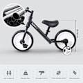 Miniatyrbillede 8 af 10: Rootz Børnebalancecykel - Lærercykel - Børnecykel med træningshjul og pedaler - Sædehøjdejusterbar - Sort