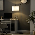 Miniatyrbild 2 av 7: Rootz Floor Lamp - vardagsrumslampa - Robust metallbas - Mysig atmosfär - 64 x 38 x 163,5 cm svart