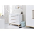 Miniatyrbild 3 av 4: Rootz 'Riva' Changing Unit - Baby Dresser - Nursery Cabinet - MDF & Ash Wood - 3 lådor - Självmjuk nära - 115 cm x 58 cm x 98 cm