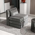 Pikkukuva 7 / 11: Rootzin vuodesohva - Vieraspatja - Tri -Fold -tuoli - kompakti ja monipuolinen - metallikehys - 80x75x74 cm - harmaa