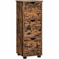 Pikkukuva 1 / 8: Rootz Lipasto - Kylpyhuonekaappi - Lipasto - 3 laatikkoa - Ruskea - Musta - Käsitelty puu - Vintage - 30 x 30 x 80 cm