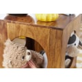 Miniatyrbillede 2 af 4: Rootz sidebord massivt træ Sheesham 35x35 cm Cube stuebord design landlig sofabord firkantet