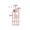 Miniatyrbillede 1 af 7: Rootz Cat-kradsestolpe - Kradser - Klatretræ - Spånpladeplys - 60 cm x 50 cm x 206 cm - Stort kattetårn - Pastelrosa - 23,5 kg