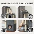 Miniatyrbild 6 av 10: Rootz Cat Tree - Cat Climbing Tree - Lekfulla kattmöbler - Sisal skrapstolpar - 55cm x 34cm x 111cm