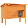 Miniatyrbild 1 av 6: Rootz Cat House - Utomhus katthus - Väderbeständigt - 1 fönster - 1 ingång - Gran Wood - Orange + Grön - 85 x 50 x 68,5 cm