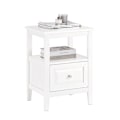 Miniatyrbillede 1 af 9: Rootz Sengebord - Sidebord med Skuffe - Natbord - Sofabord - Holdbar MDF & Fyrrekonstruktion - Gulvbeskyttere - Nem montering - 45cm x 60cm x 35cm