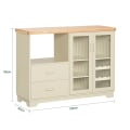 Miniatyrbild 6 av 11: Rootz skänk med glasdörrar - Köksskåp - Kommod - Hallgarderob - MDF & Gummiträ - Förvaring & Display - Vinställ - Mikrovågsugn - 120cm x 90cm x 40cm