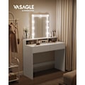 Miniatyrbillede 2 af 9: Rootz White spånplade sminkebord - Vanity Desk - Makeup Bord - Rummelig opbevaring - 40 cm x 100 cm x 145 cm