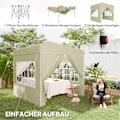 Miniatyrbild 4 av 11: Rootz Pop Up Gazebo Tent - Garden Pavilion - Foldbar Canopy - UPF50+ UV Protection - 248L X 248W X 270H CM - Grönt