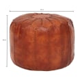 Pikkukuva 4 / 6: Rootz Pouf - Nahkapussi - Aitoa nahkaa - Jakkara - Verhoiltu täkki - Pyöreä pussi - 52 x 40 x 52 cm - Ruskea