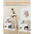 Miniatyrbillede 7 af 9: Rootz Cat kradsestolpe - Kattetræ - Klatretårn - Spånplade - Plys - Sisal - 66cm x 40cm x 86cm