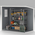 Pikkukuva 9 / 10: Rootz 2,4 x 1,3 metrin puutarhatalo - Shed - Storage Unit - sää- ja UV -kestävät - 238 cm x 125 cm x 165/183 cm - harmaa