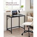 Miniatyrbillede 3 af 8: Rootz Sort skrivebord - Studiebord - Skrivebord - Spånplade og stål - Letvægts - Nem montering - Moderne design - 50 cm x 80 cm x 76 cm