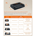 Pikkukuva 6 / 7: Rootz-pehmoinen koiransänky - Tummanharmaa lemmikkimatto - Memory Foam - Ortopedinen tyyny - 106cm x 80cm x 23cm - Kevyt 3,1kg