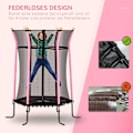 Miniatyrbillede 4 af 11: Rootz Children’s Trampoline - Kids Bouncer - Jumping Mat - Safety Net - Ø163.5 cm x 190 cm - Stålramme - Polstret - Max Load 50 kg