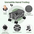 Pikkukuva 4 / 7: Taitettava Rootz-käsikärry - Utility Wagon - Ulkokäyttöön tarkoitettu vaunu - Kompakti ja kannettava, maastopyörät, suuri kantavuus - 86 cm x 93 cm x