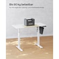 Miniatyrbillede 4 af 8: Rootz Elektrisk ståbord - Hvidt ståbord - Skrivebord med højdejusterbar - Skrivebord i spånpladestål - 60 cm x 120 cm x (72-120) cm - Max belastning 8